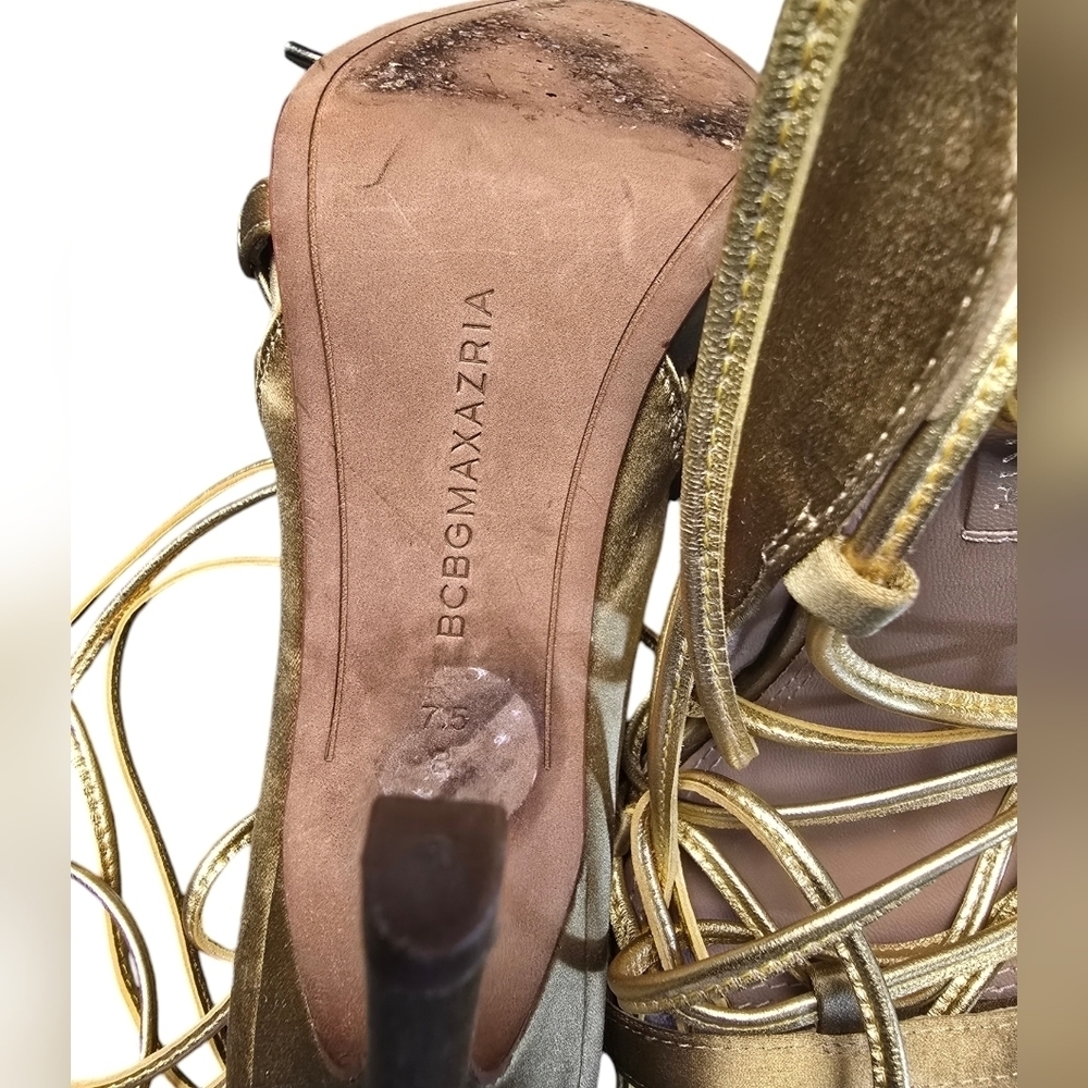 BCBGMAXAZRIA Esme Metallic Gladiator Sandal Sz. 7.5 - Picture 5 of 10